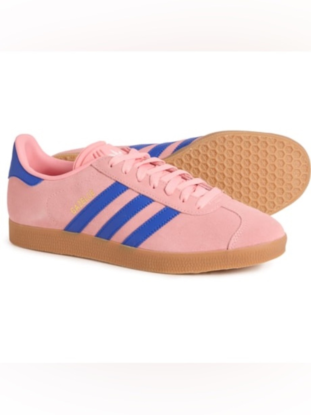 adidas Semi Pink Spark Suede Sneakers w Blue Stripes Size 6.5c/8 Womens